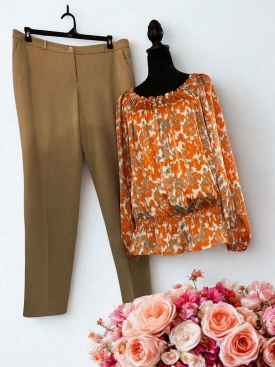 MICHAEL Michael Kors Pants - Camel Pants with Gold Buttons